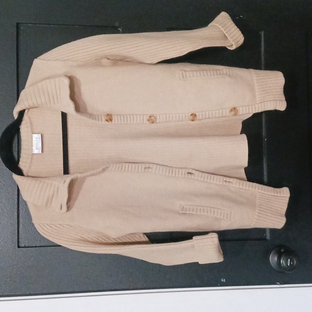 BASLER Sweater By Horset Button Up Wool Cardigan Sweare In Cream